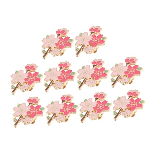 WRITWAA 10 Stück Kirschblüten Emaille Anstecknadeln Metallbroschen für Damen Mädchen Frühling Vielseitige Blütenbroschen für Kleidung Taschen Accessoires Langlebig Emailliert Elegantes von WRITWAA