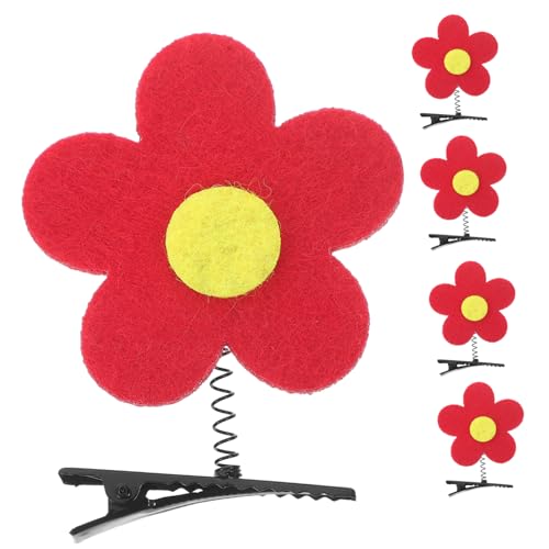 WRITWAA 10 Stück Kleine Rote Blumen Haarnadeln Kunsthaarspangen Winzige Styling Clips Für Frauen Dünne Blumen Gänseblümchen Süße Haarnadeln Mädchen Haarschmuck Haarspange von WRITWAA