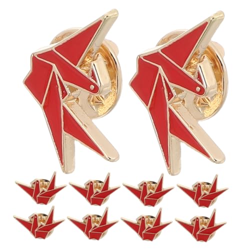 WRITWAA 10 Stück Origami Broschen Langlebiger Legierung Kreative Niedliche Anstecknadeln für Damenjacken Rucksäcke und Schals Symbolischer Friedensschmuck für Vielseitige Anlässe von WRITWAA