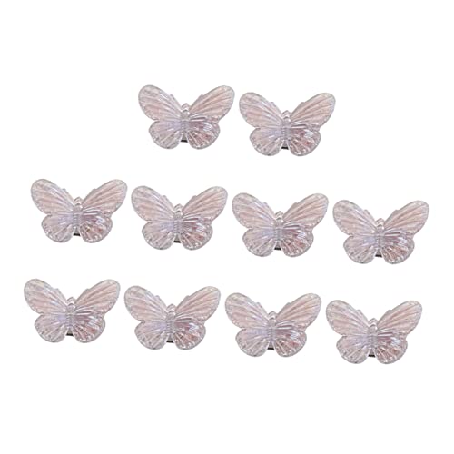 WRITWAA 10 Stück Schmetterlings Haarspangen Für Mädchen Kleine Haarclips Aus Robustem Material Transparent Für Haarschmuck Und Party Handwerkskunst von WRITWAA