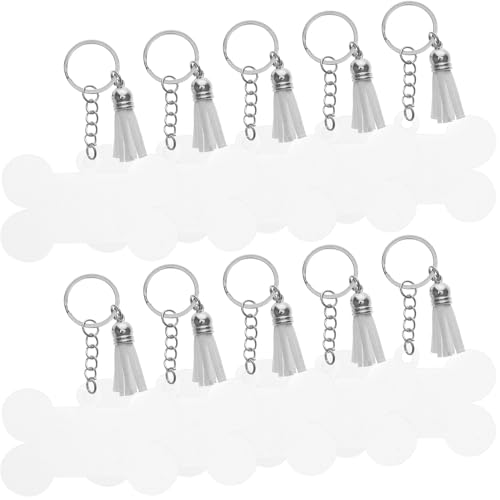 WRITWAA 10 Stück Sublimations-schlüsselanhänger Mit Knochen-charme Niedlicher Für Rucksack Wärmeübertragung Schlüsselanhänger von WRITWAA