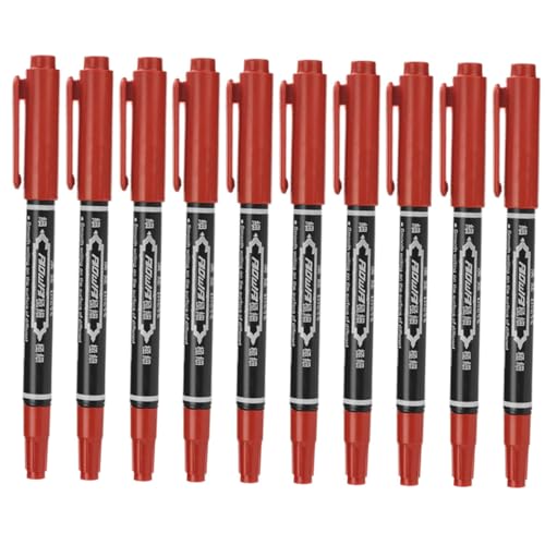 WRITWAA 10 Stück Tattoo-Marker Augenbrauenmarker Make-up-Stift tätowieren Augenbrauen-Mapping-Tool Augenbrauen-Werkzeug Hautmarker Augenbrauenstift Plastik rot von WRITWAA