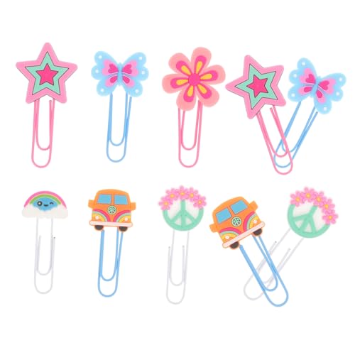 WRITWAA 10 Stück Teiliges Bunte Cartoon Büroklammern mit Vintage hippie Design Kleine Multifunktionale Lesezeichen und Papierklammern für Büro Schule und Home office Stabile und WRITWAA 10 Stück Teiliges Bunte Cartoon Büroklammern mit Vintage hippie Design Kleine Multifunktionale Lesezeichen und Papierklammern für Büro Schule und Home office Stabile und von WRITWAA