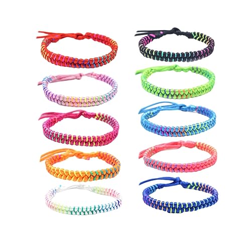 WRITWAA 10 Stück Teiliges Geflochtene Armbänder Unisex Handgefertigt Bunte Wickelarmbänder Verstellbar für Damen und Herren Freundschaftsschmuck von WRITWAA