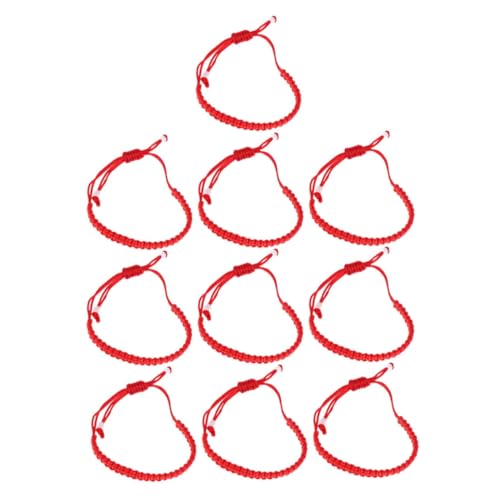 WRITWAA 10 Stück Teiliges Handgewebtes Armband Verstellbare Rote Schnurarmbänder Dekorative Filigrane Handgelenksketten Stilvolle Freundschaftsarmbänder für Damen und Herren von WRITWAA