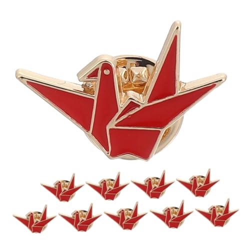 WRITWAA 10 Stück Teiliges Origami Anstecknadeln Kreative Broschen aus Langlebiger Legierung Symbolische Friedens Broschen für Kleidung Rucksäcke und Accessoires Stilvolle Handwerklich von WRITWAA