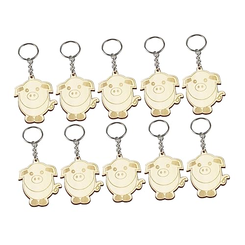 WRITWAA Niedliche Schlüsselanhänger Aus Holz Mit Tiermuster 10er-Set Für Kinder Sichere Dekorationen Perfekt Für Schlüsselring Tasche Gürtel WRITWAA Niedliche Schlüsselanhänger Aus Holz Mit Tiermuster 10er-Set Für Kinder Sichere Dekorationen Perfekt Für Schlüsselring Tasche Gürtel von WRITWAA
