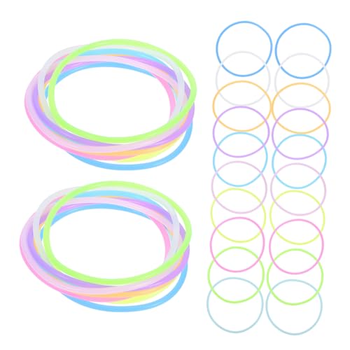WRITWAA 100 Stück Silikon Haargummis Leuchtend Elastisch Retro Halloween Armbänder für Kinder und Erwachsene für Party und Alltag von WRITWAA