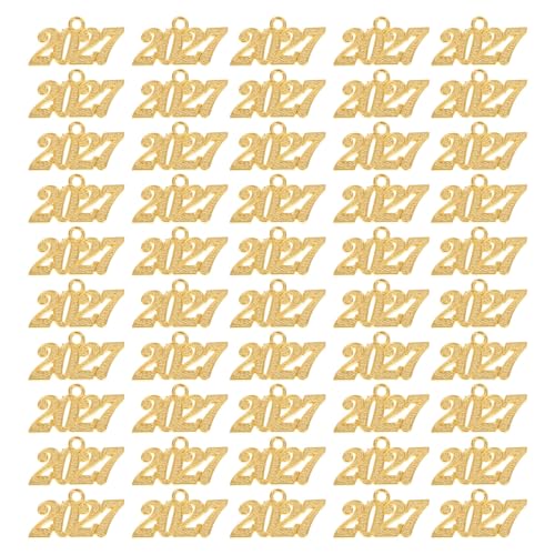 WRITWAA 100 Stück Zahlen-Charms: 2027 Zahlen-Charms für die Abschlusskappe – dekorative Anhänger aus Legierung für DIY-Bastelprojekte, Schmuck, Armbänder und Halsketten, Zubehör zur Herstellung von WRITWAA