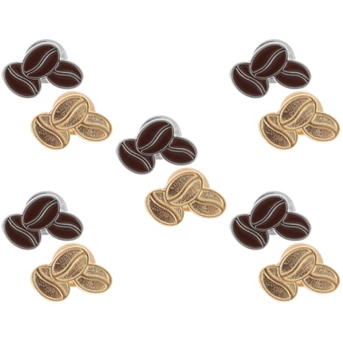 WRITWAA 10Pcs Broschen Metall Kaffeebohne Revers Stift Zinklegierung Kaffeebohnen -Form -Broschen Ideal Für Erwachsene von WRITWAA