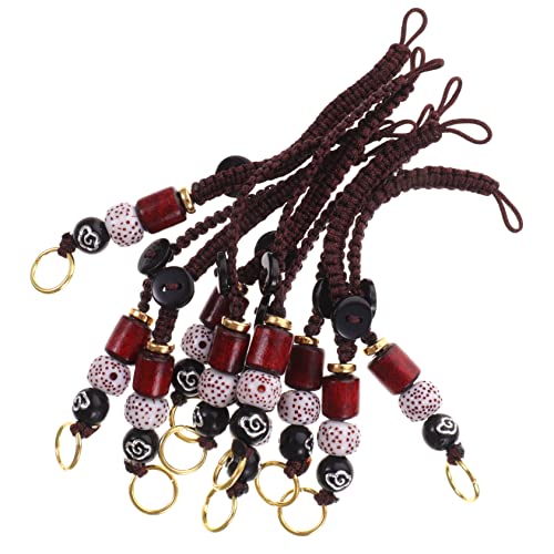 WRITWAA 10 Stück -perlen-schlüsselband Schlüsselanhänger Dekorativer Taschenanhänger Im Chinesischen Stil Schlüsselanhänger für Frauen Männer Ältere Menschen von WRITWAA