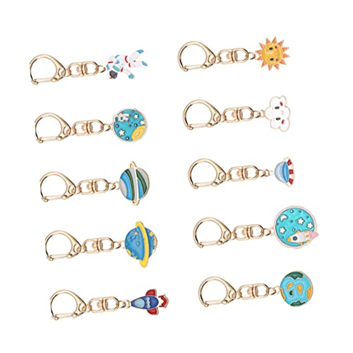 WRITWAA 10stücke Teiliges Astronaut Schlüsselanhänger Aus Kreative Planet Design Schlüsselringe Für Taschen Schlüssel Und Dekoration Gemischte Muster von WRITWAA