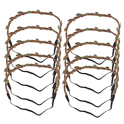 WRITWAA 10Stücke All Match Haar Ornament Kranz Haarreifen Mit Simulierten Blättern Braunes Material Für Damen DIY Und Rustikale Kopfbedeckungen von WRITWAA