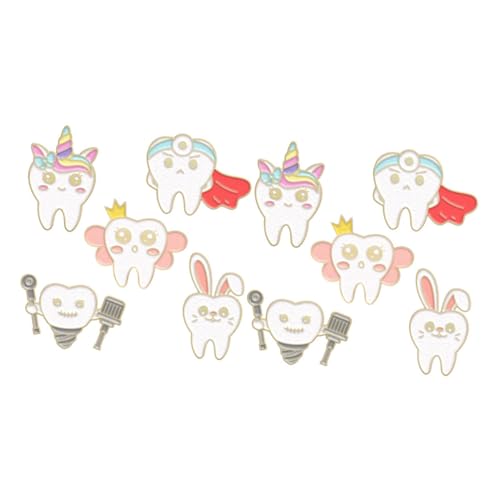 WRITWAA Cartoon Zähne Pin Brosche 10 Stück Lustige Und Stilvolle Revers Für Kleidung Hut Und Schal Marke von WRITWAA
