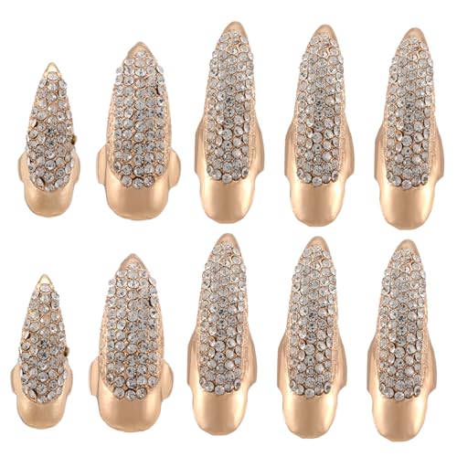 WRITWAA 10stücke Krallenring Mit Pfoten Gothic Fingerkrallen Punk Fingerringe in Cosplay-dekoration von WRITWAA