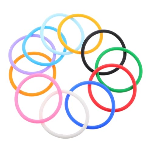 WRITWAA 11 Stück Teiliges Bunte Jelly Silikon Armbänder Großer Runder Schlüsselanhänger Modisches Komfortables Schlüsselband Handgelenk schlüsselring Vielseitig für Alltag Sport Party von WRITWAA