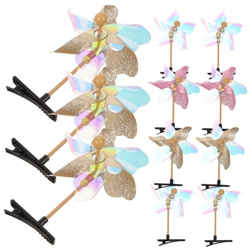WRITWAA 11 Stück Teiliges Haarschmuck mit Süßen Drehbaren Pailletten Windmühlen Haarspangen für Mädchen Leichte Haarclips für Alltag Schule Party und Festliche Anlässe von WRITWAA