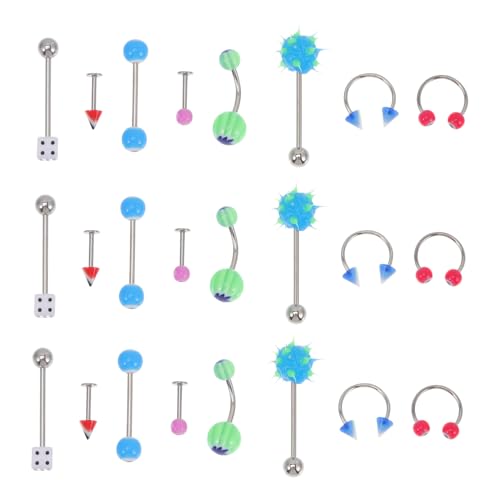 WRITWAA 110 Stück Teiliges Body Piercing Schmuck aus Kunststoff Bunte Zungen Nasenstecker Eleganter Körperschmuck für Ohr Lippe Nase Bauchnabel Modisch und Vielseitig für Damen und Herren von WRITWAA