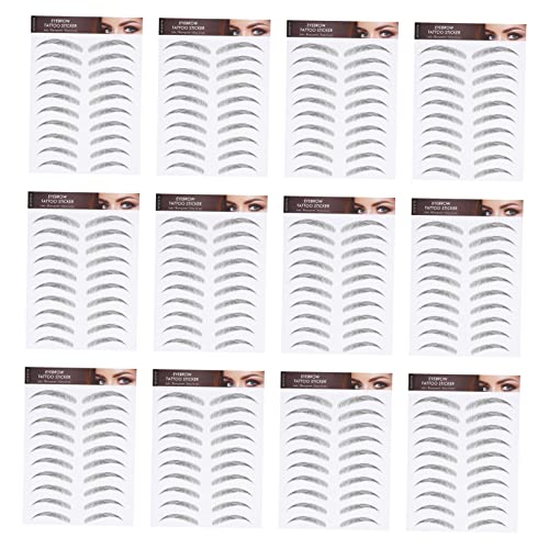 WRITWAA 12blätter Augenbrauen Tattoos Aufkleber Temporär Wasserfest Falsche Augenbrauen Sticker Makeup Tattoos von WRITWAA