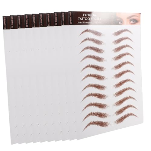 WRITWAA 12blätter Augenbrauen-transfer-aufkleber Braun Abzieh-transfer Augenbrauen-aufkleber Für Kostüm von WRITWAA