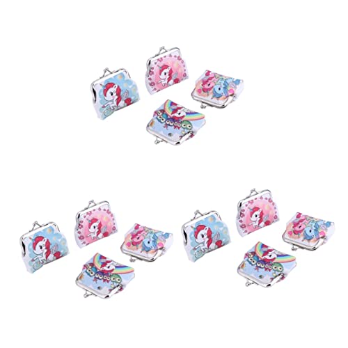WRITWAA 12stücke Teiliges Einhorn-münzgeldbörse Für Damen Kurze Handtasche Mit Cartoon-Muster Praktisch Für Schule Shopping Alltag Kompakte Für Einfache Handhabung Und Ansprechend von WRITWAA