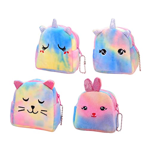 WRITWAA 12 STK Geldbörse Kinderhandtasche Geldbeutel Spielzeug Für Goodie-Bags Tasche in Form Eines Einhorns Flauschige Mini-Kosmetiktasche Portemonnaie Reißverschlusstasche Plüsch von WRITWAA