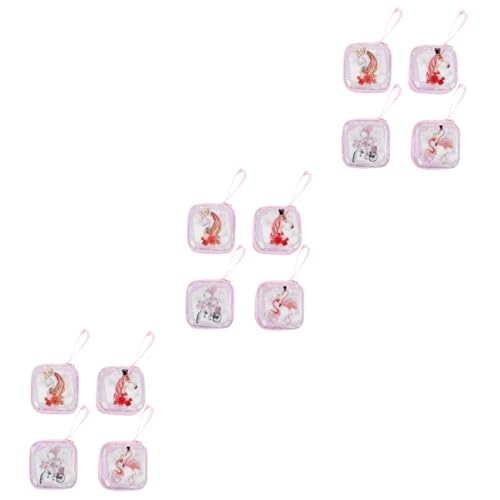 WRITWAA 12 STK Geldbörse Tragetaschen aus Segeltuch Mädchenkupplung Mini-Änderungstasche Einkaufstasche Mini aufbewahrungssack Storage Pockets Portemonnaie Modehandtasche Baumwolle Rosa von WRITWAA