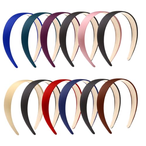 WRITWAA 12stücke Stirnbänder Aus Satin Und Stoff Handgefertigte Haarreifen Einfarbig Mit Rutschfesten Haarnadeln Für Frauen Und Mädchen Als Kopfbedeckung Und Haarschmuck WRITWAA 12stücke Stirnbänder Aus Satin Und Stoff Handgefertigte Haarreifen Einfarbig Mit Rutschfesten Haarnadeln Für Frauen Und Mädchen Als Kopfbedeckung Und Haarschmuck von WRITWAA