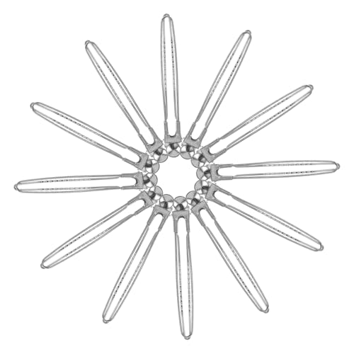 WRITWAA 12 Stück Edelstahl Formklammern Für Dutts Hochzeiten Haarstyling Klammern Zinken Trenn Haarspangen Friseur Haarschnitt Zubehör Griff Haarspangen Für Frauen Sanfte Form von WRITWAA