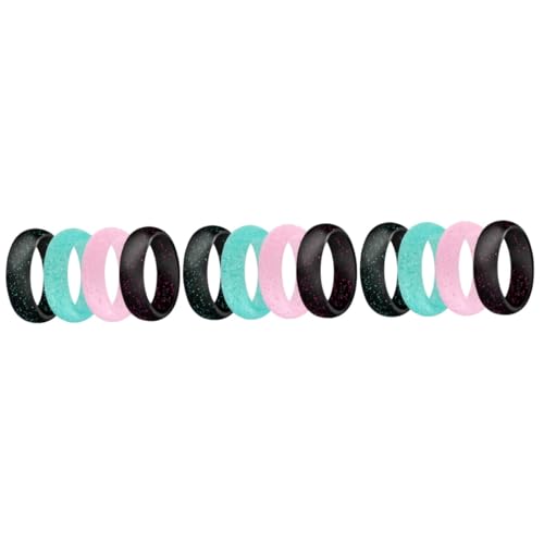 WRITWAA 12stücke Glitzer Silikonringe Für Damen Elastische Sport-ringe Verschiedenen Farben Und Bequem Für Freizeit Workout Und Schwimmen Zum Schutz Des Eherings von WRITWAA