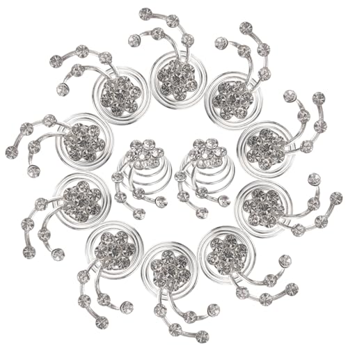WRITWAA 12 Stück Hochzeit Haarspange Braut- Erweiterungen Silber hochzeitshaar schmuck wedding hair accessories Haarnadel für die Braut Spiral-Haarspange mit Strasssteinen Legierung WRITWAA 12 Stück Hochzeit Haarspange Braut- Erweiterungen Silber hochzeitshaar schmuck wedding hair accessories Haarnadel für die Braut Spiral-Haarspange mit Strasssteinen Legierung von WRITWAA