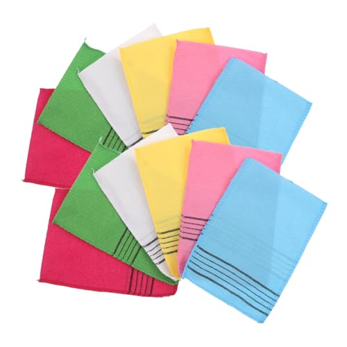 WRITWAA 12 Stück Sauna Peeling Tücher Grobe Badetücher zur Hautreinigung für Sauna Gym und Spa Farben Grün Gelb Exfoliating Waschhandtuch für Männer und von WRITWAA