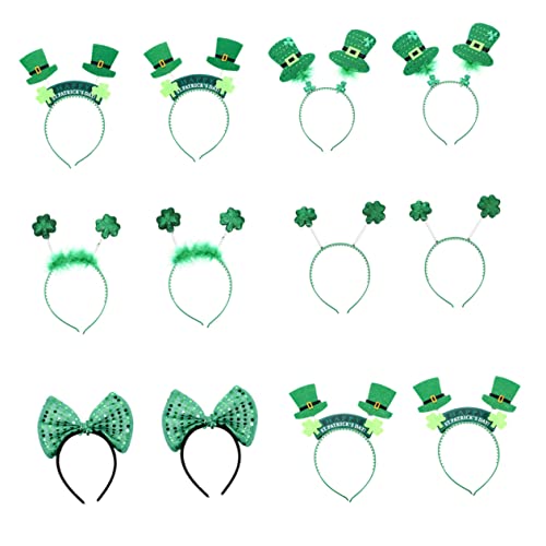 WRITWAA 12 Stück Teiliges Patrick Stirnband Grünes Kleeblatt Haarschmuck Karneval Kopfbedeckung Festliches Accessoire für Patricks Day Kostüm und Party Rutschfest für Erwachsene von WRITWAA