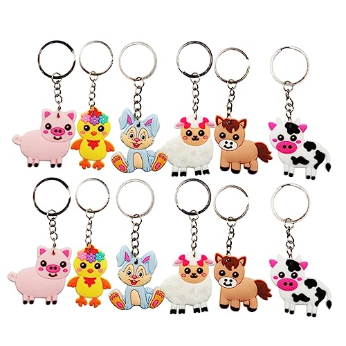 WRITWAA 12stücke Kleine Schlüsselanhänger Exquisiter Tier-schlüsselanhänger Tasche Rucksack Hängende Cartoon-tieranhänger Schöne von WRITWAA