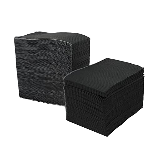 WRITWAA 125 Stück Dichtung Reinigen Kreative Matte Wasserdichte Tischtücher Unterlage Einmaliges Sauberes Pad Schönheitszubehör Dicke Tischdecke Übungsmatte Black Zellstoff von WRITWAA