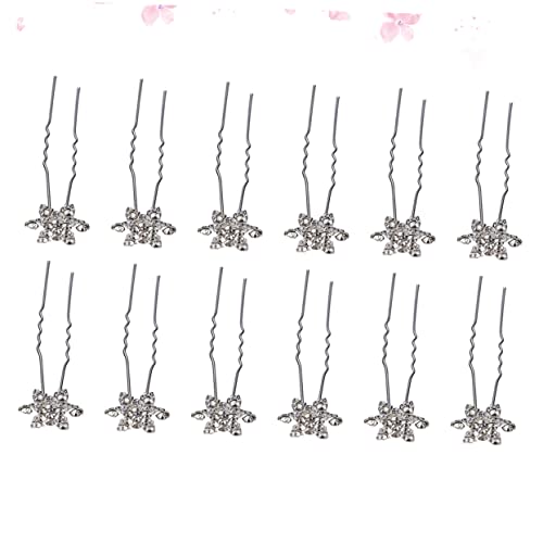 WRITWAA 12stücke Schneeflocken-design Haarnadeln Als Haarschmuck Stilvolle Kopfbedeckungen Für Frauen Und Mädchen Geeignet Für Hochzeit Party Und Abschlussball Weiß von WRITWAA