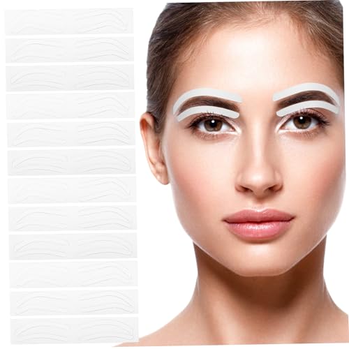 WRITWAA 12blätter Schablonen Für Augenbrauen Selbstklebende Augenbrauenvorlagen Einweg-augenbrauenband Augenbrauenformaufkleber Augenbrauenschablonen-kits Für Frauen von WRITWAA