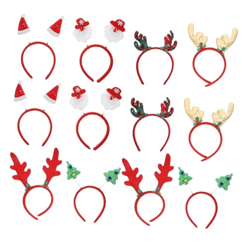 WRITWAA 12stücke Elch Weihnachts Stirnbänder Für Junge Mädchen Erwachsene Haarband Mit Leuchtenden Farben Als Kostüm Zubehör Und Party Dekoration Für Festive Anlässe von WRITWAA