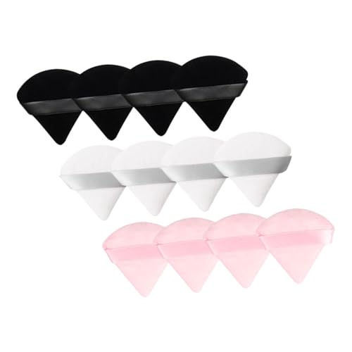 WRITWAA 12stücke Teiliges Puderquasten Für Frauen Triangular Loose Powder Puff in Und Rosa Weiche Und Vielseitige Make-up-schwämme Für Makelloses Finish von WRITWAA