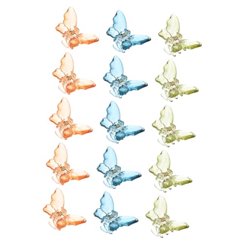 WRITWAA 15 Stücke Schmetterlings Haarclips aus Acryl Kleine Haarklammern in Bunten Farben Langlebig und Robust für Mädchen und für Kreative Frisuren von WRITWAA
