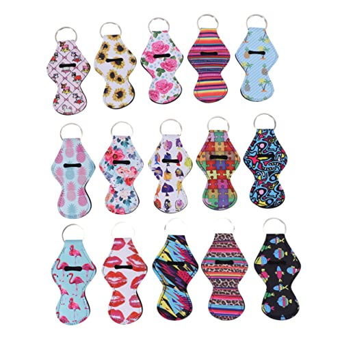 WRITWAA 15stücke Teiliges Neopren Schlüsselanhänger Für Lippenstift Tragbar Und Leicht Für Reisen Camping Und Alltag Bunte Designs Langlebig Und Vielseitig Einsetzbar von WRITWAA