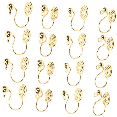 WRITWAA 16 Paare Ohrclip Konverter für Durchbohrte Ohren Schmerzfreie Verstellbare Ohrclips mit Glatter Oberfläche DIY Basis Vielseitig für Damen und Mädchen Langsam und Hautfreundlich von WRITWAA