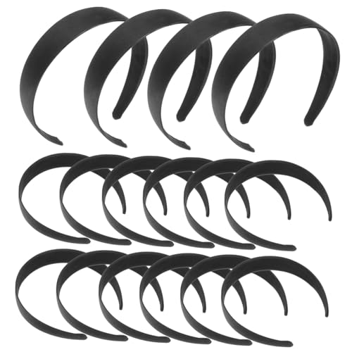 WRITWAA 16 Stück Breites Haarband Teilig Stilvolle Damen Haarreifen Schwarz für Alltagslooks Make Up und Sport Leicht und Bequem Headwear von WRITWAA