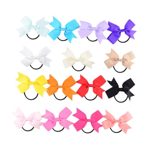 WRITWAA 16stücke Haarband Schleifen Für Mädchen Pferdeschwanzhalter Aus Ripsband Elastische Haargummis Bunte Haarschmuck Für Kleinkinder Und Teenager Gemischte Farben von WRITWAA