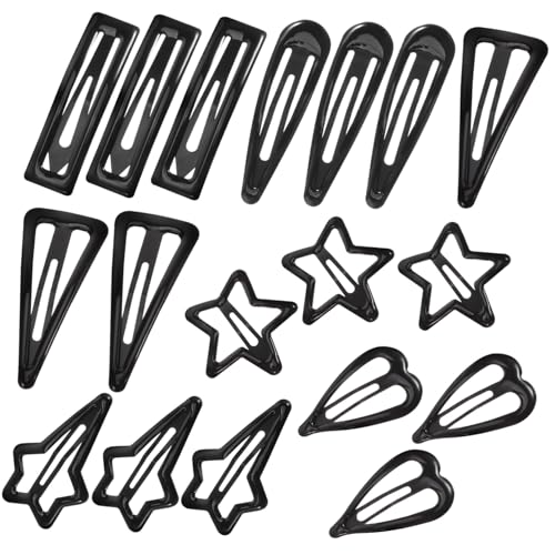 WRITWAA 18 Stück Teiliges Metall haarclip Frauen und Mädchen Robuste Schwarze Snap barretten mit Charmantem Design Vielseitig für Haartypen Modisch und Langlebig für Täglichen Gebrauch von WRITWAA