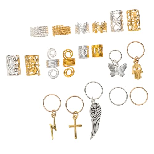 WRITWAA 185stücke Zinklegierung Charms Haarschmuck Haar Manschetten Charms Haar Manschetten Dreadlock Flechtaccessoires Haardekorationen von WRITWAA