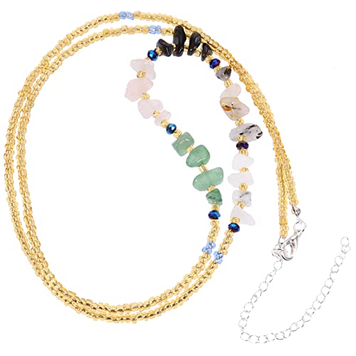 WRITWAA Glamouröse Bauch-bikinikette – Körperaccessoire Bunter Taillengürtel Aus Reisperlen Aus Steinen Für Die Bühne von WRITWAA