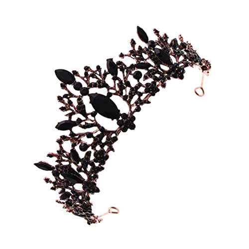 WRITWAA Barock Schwarz Tiara Haarschmuck Für Frauen Elegantes Brautkrönchen Delikates Hochzeits-accessoire Für Hochzeit Party Fotografie von WRITWAA