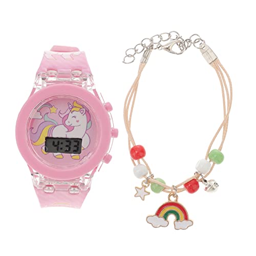 WRITWAA 1Satz Leuchtende Kinderuhr mit Silikonarmband Wunderschöne Cartoon Armbanduhr für Jungen für Jahre Einfach Anzupassen Sicher Perfektes von WRITWAA