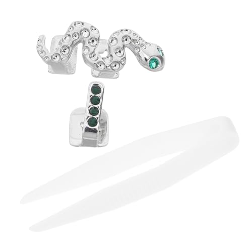 WRITWAA 1Satz Teiliges Zahndekor Metall mit Glitzersteinchen Pflegeleicht Komfortabel für Partys Auftritte Perfektes Hip Pop Zubehör von WRITWAA